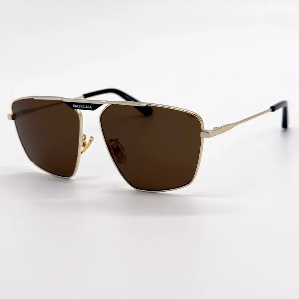 NEW BALENCIAGA SUNGLASSES BB0246SA 003 GOLD MEN EYEWEAR BALENCIAGA